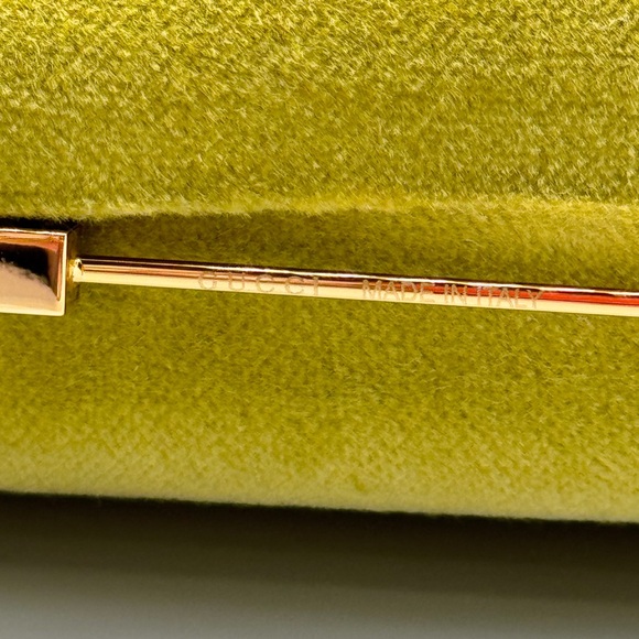 NEW GUCCI GG1434S 003 SQUARE GOLD GREEN WOMEN SUNGLASSES GUCCI - Picture 10 of 12